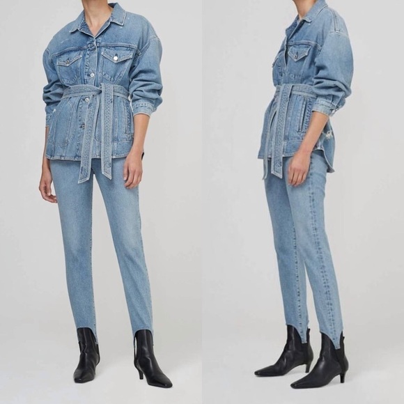 Citizens of Humanity Blue Valerie High Rise Tapered Stirrup Jean size 30 NWT - Picture 2 of 7